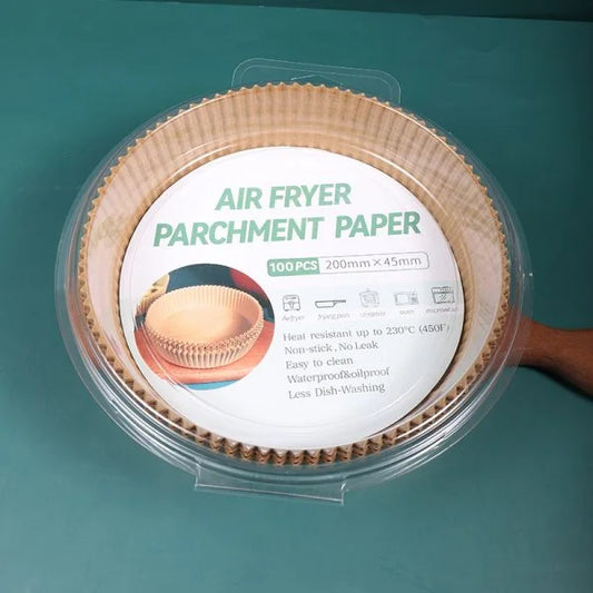 Air Fryer Liner Parchment Paper Pack of 100  عبوة من ورق البرشمان للمقلاة الهوائية مكونة من 100 قطعة
